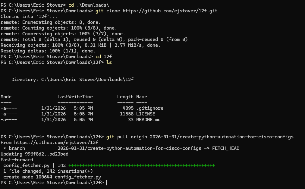 Local repo cloned and ready for testing.