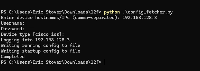 Successful test run output.